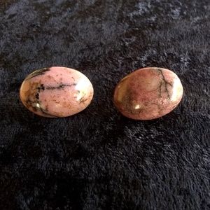 Vintage - Genuine Rhodolite Oval Earrings